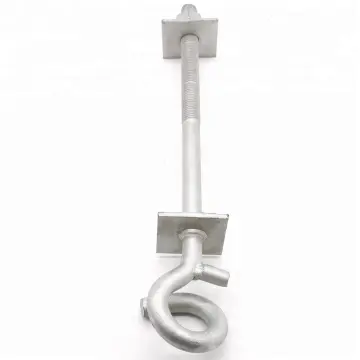 Pole Line Hardware Power Fittings Bolt Carbon Steel Pigtail Eye Bolt Hook Screw Fastener