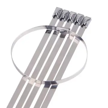 4.6mm x 350mm 304/316 Stainless Steel Self-Locking Cable Ties - Uncoated Zip Ties 100/Pack