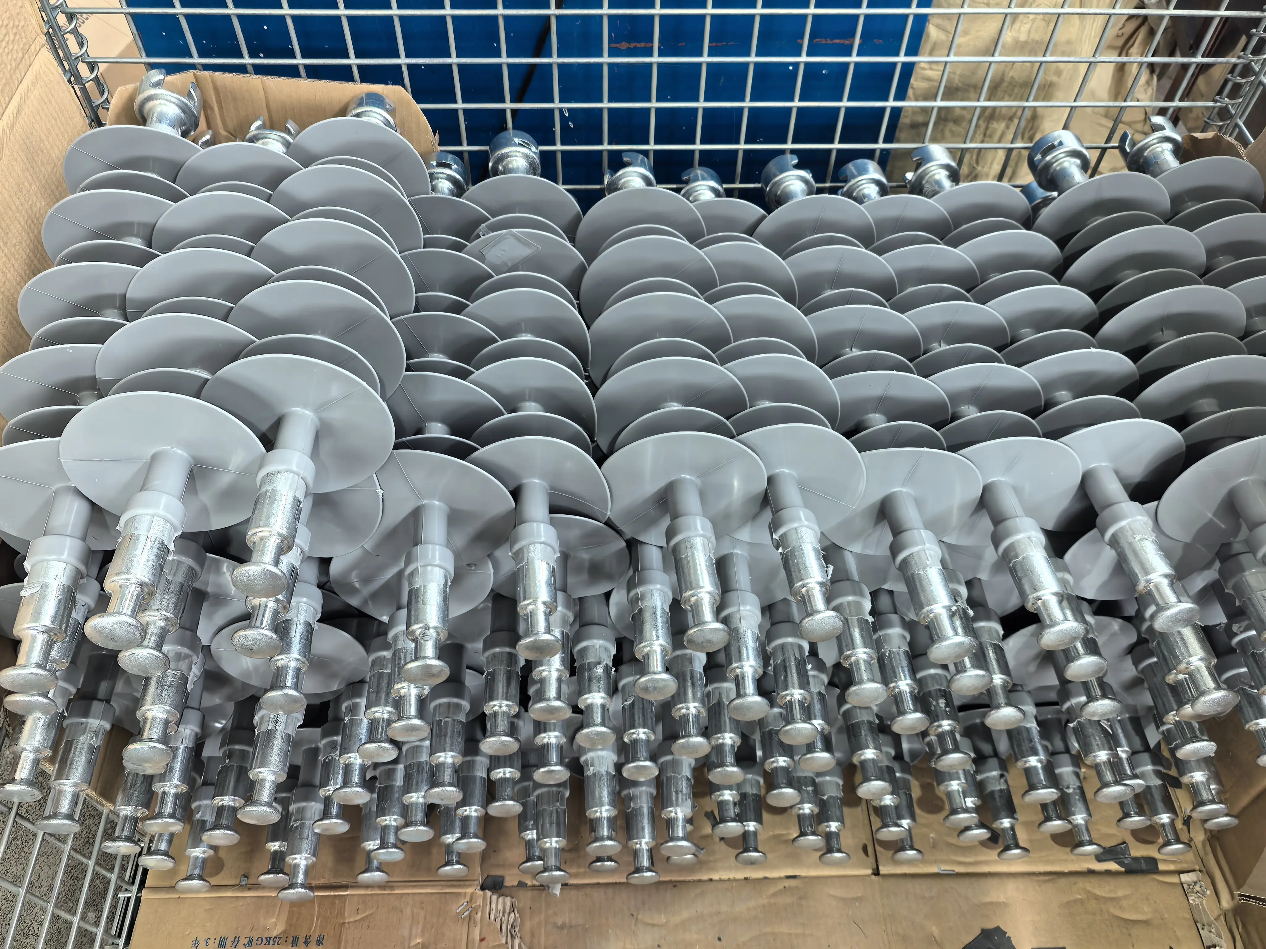 Insulators are ready to be loaded in the warehouse