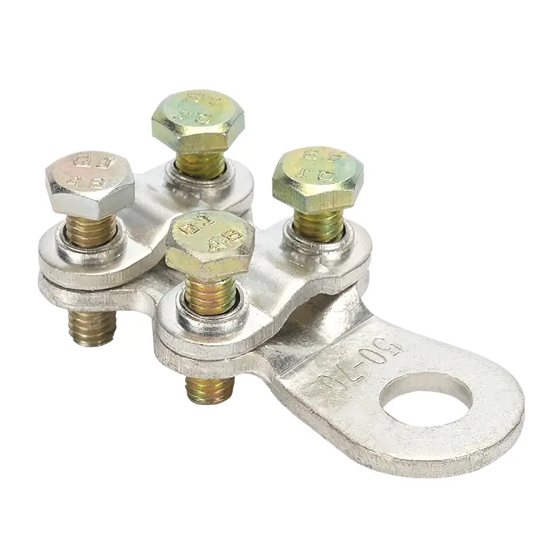 WCJC,Copper Brass Cable Terminal,T Shape Cable Clamp,ABC Cable Grounding Clamp,Nickel plated bolt terminal