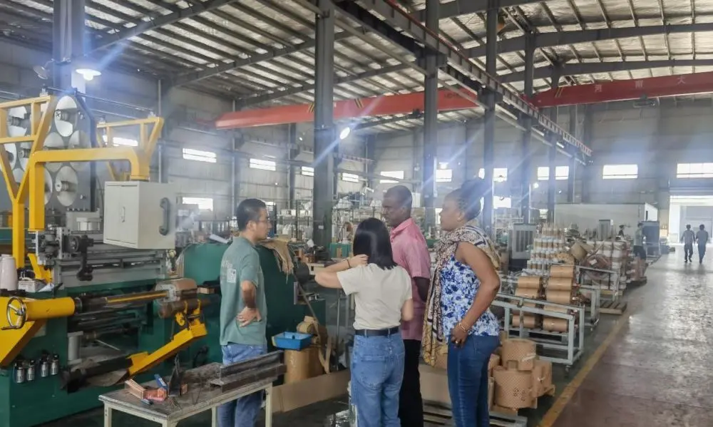 Rwandan customers visited the outdoor three-phase oil-immersed transformer production base to observe advanced production technology