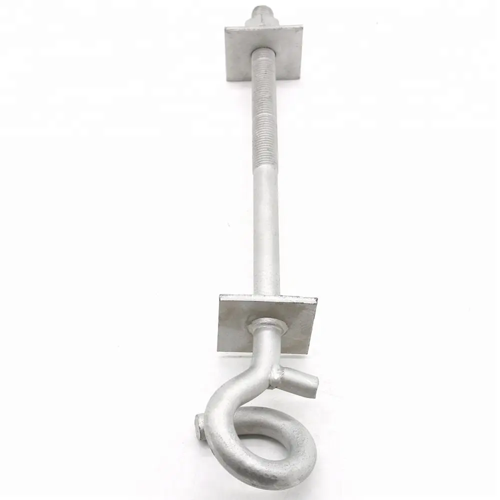 Pigtail Hook Bolt,pole line hardware,hot dip galvanized,Pigtail Eye Bolt,Power Fittings Bolt